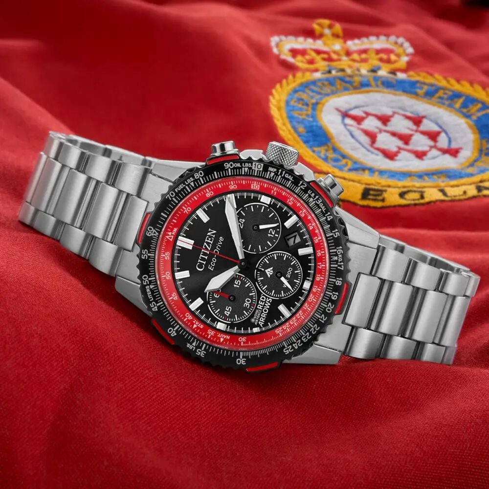Citizen Promaster Red Arrows Air Navihawk 40mm Black Dial Steel Bracelet Watch image number 3