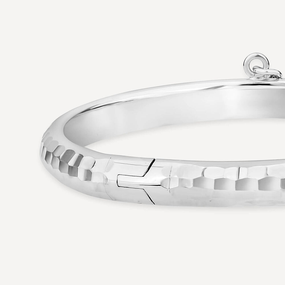 Sterling Silver Diamond Cut Baby Bangle image number 1