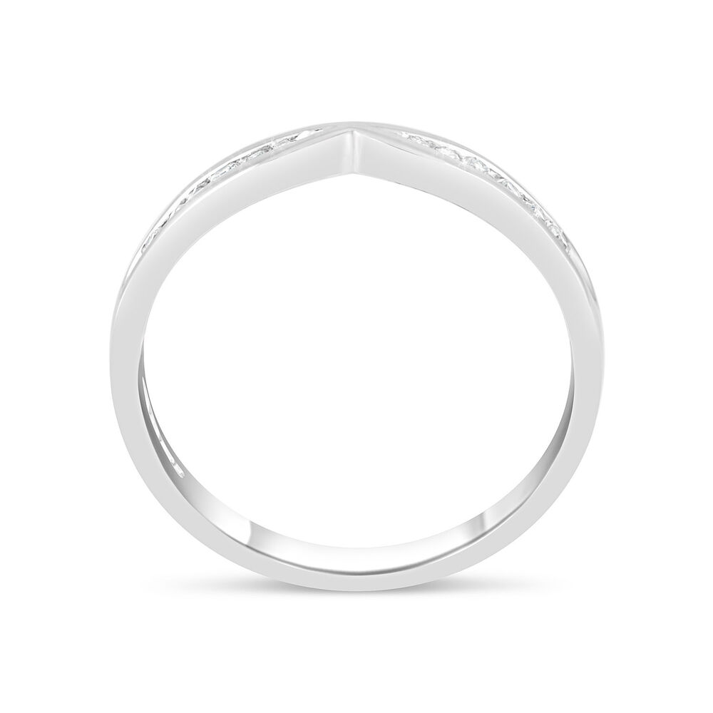 18ct White Gold Shaped Diamond 2.5mm Wedding Band image number 2