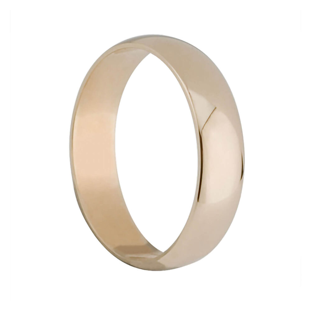 9ct gold 5mm D shape wedding ring