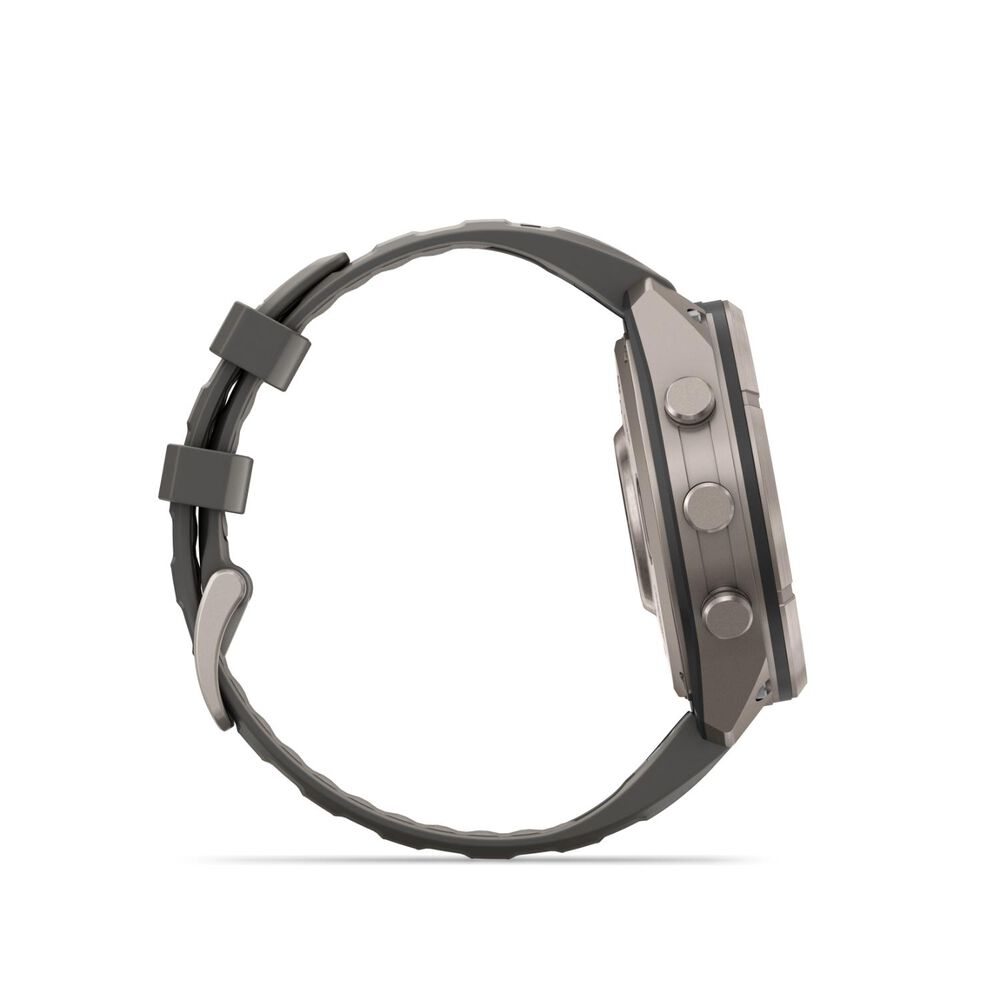 Garmin fenix 9 Pro Solar 47mm Titanium Pebble Grey Silicone Strap Watch
