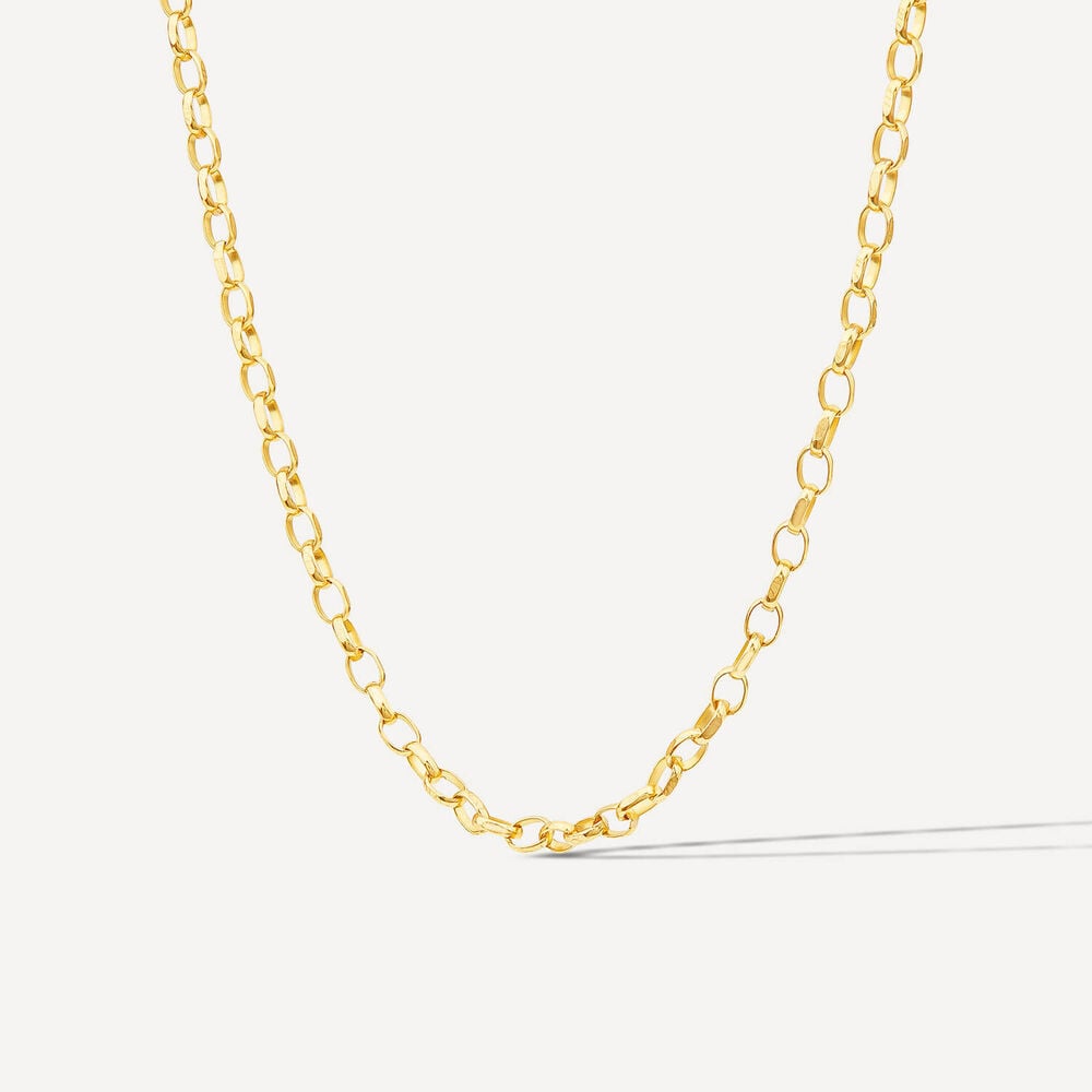 9ct Yellow Gold 18' Small Belcher Link Chain Necklet image number 1