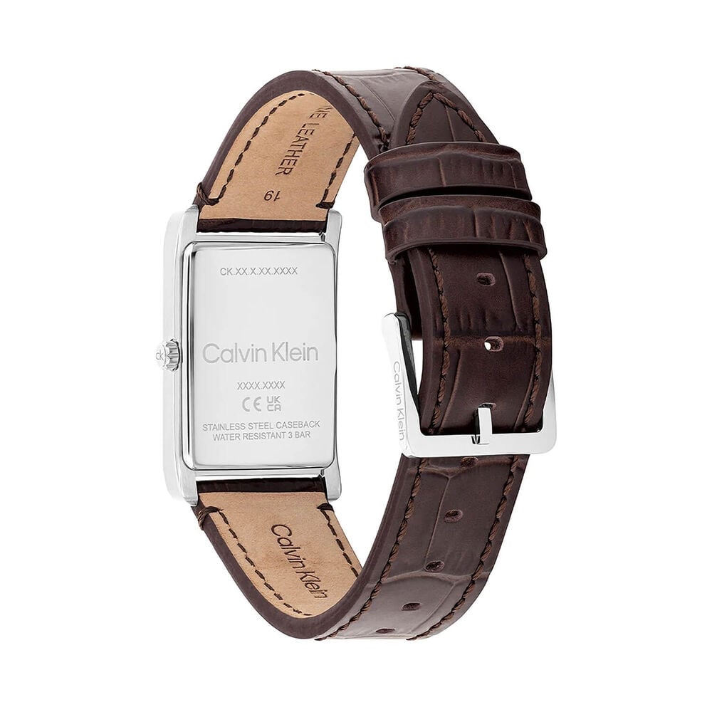 Calvin Klein Dapper 24mm Blue Dial Brown Leather Strap Watch