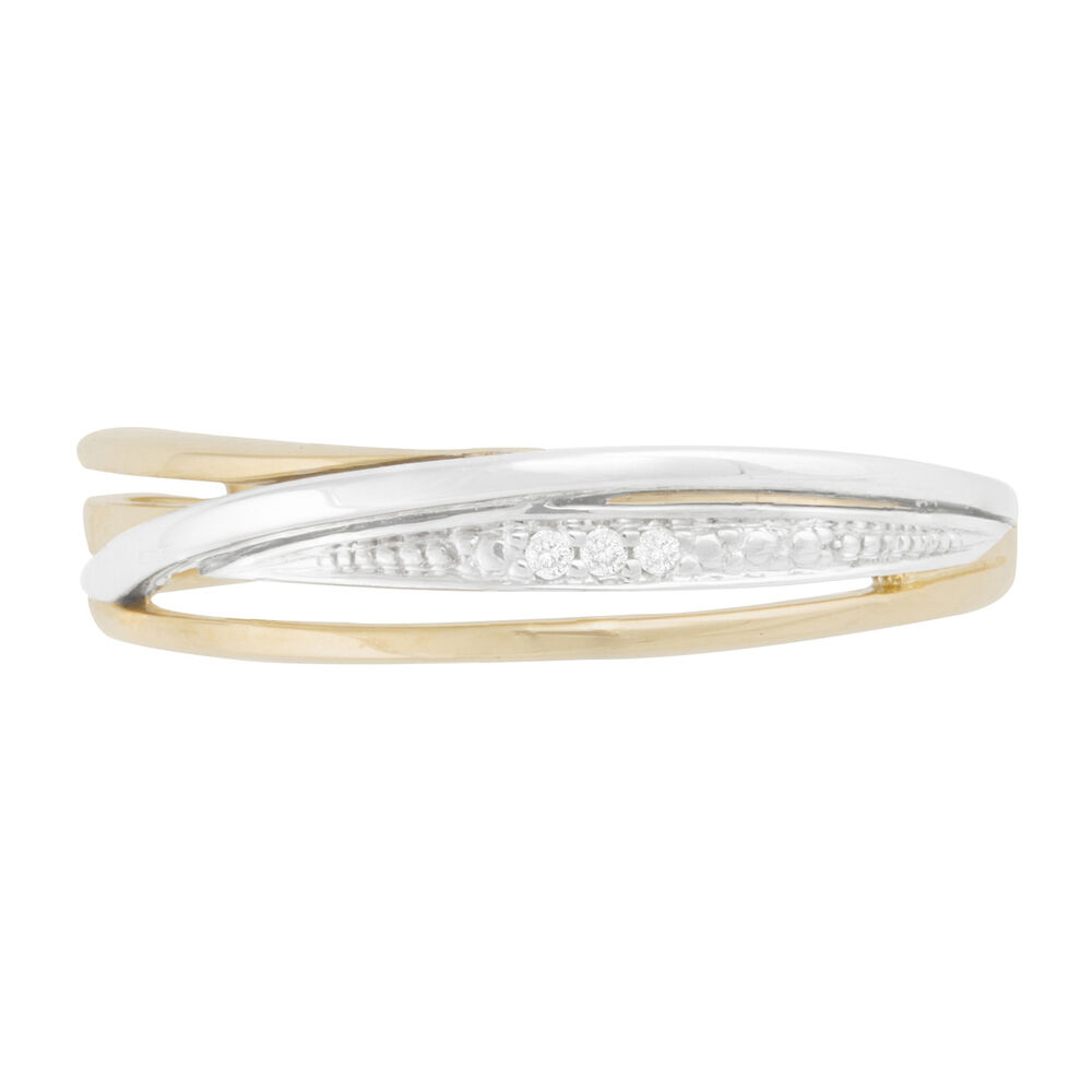 Ladies' 9ct White and Yellow Gold Diamond Dress Ring