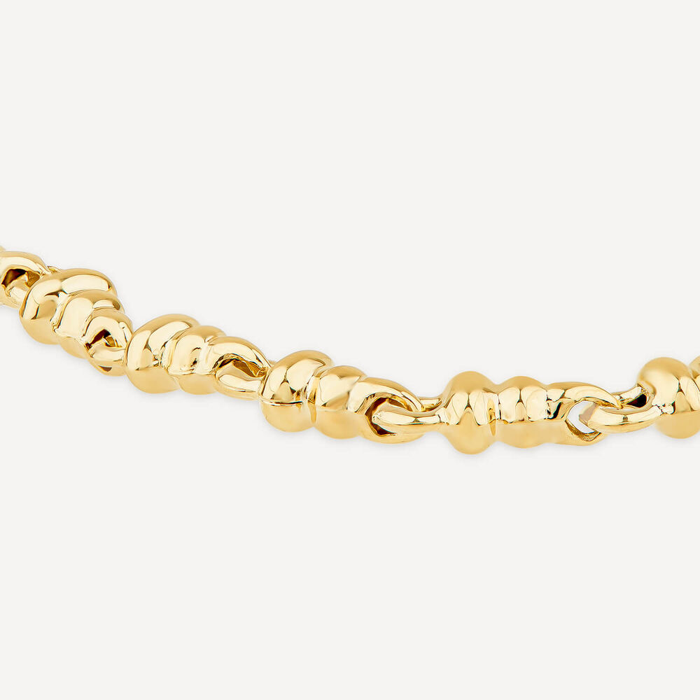 9ct Yellow Gold Polished Dumbbell Bracelet image number 2