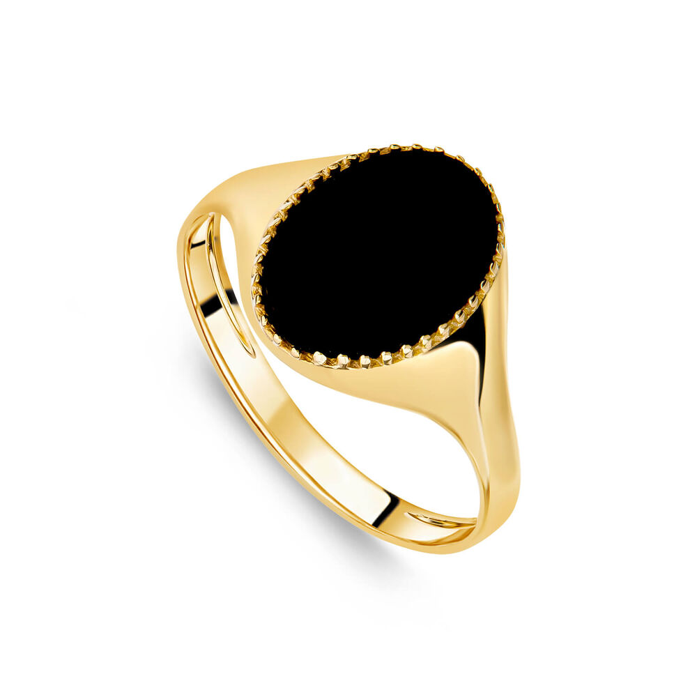 9ct Yellow Gold Oval Onyx Signet Ring