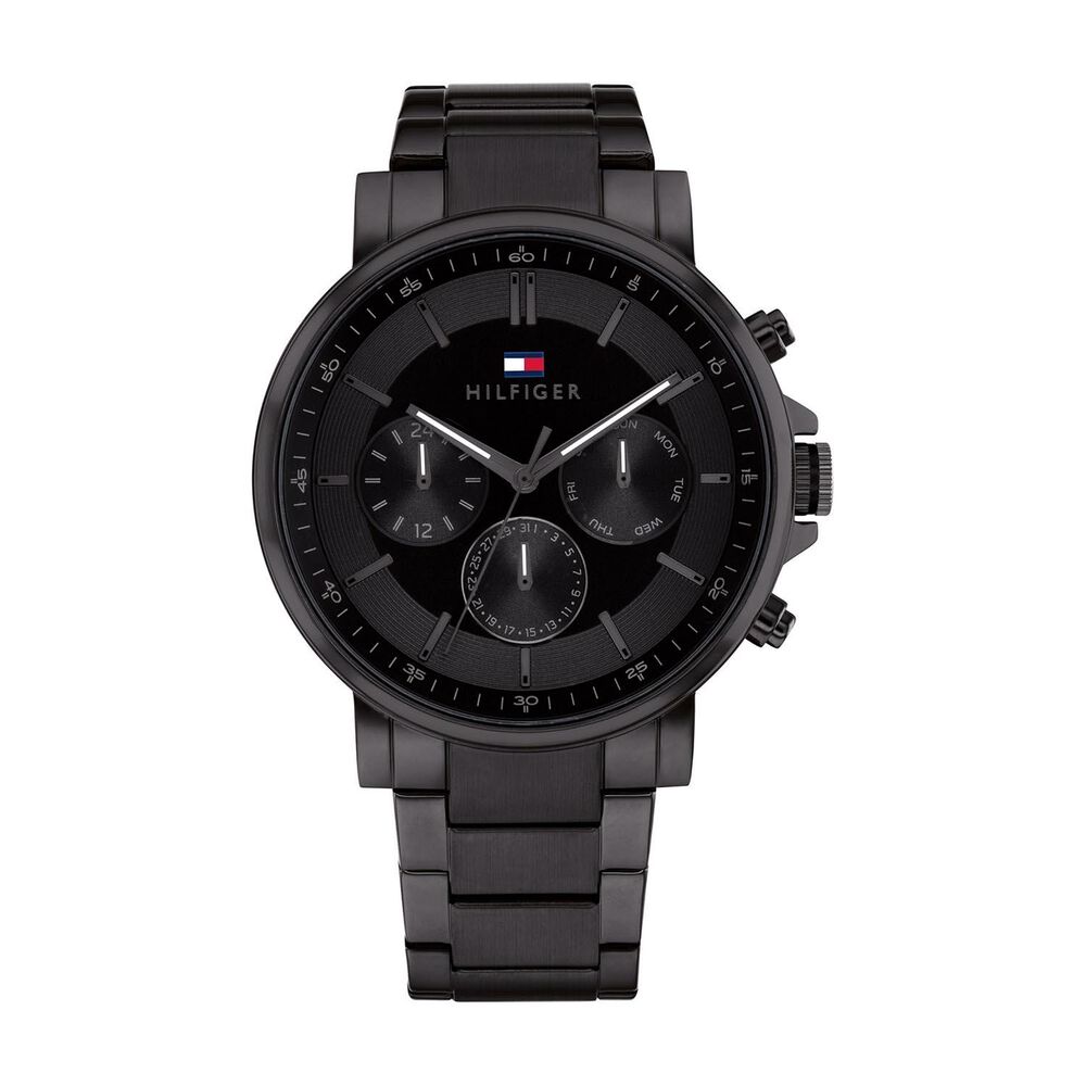 Tommy Hilfiger Chronograph 44mm Black Dial Steel Bracelet Watch