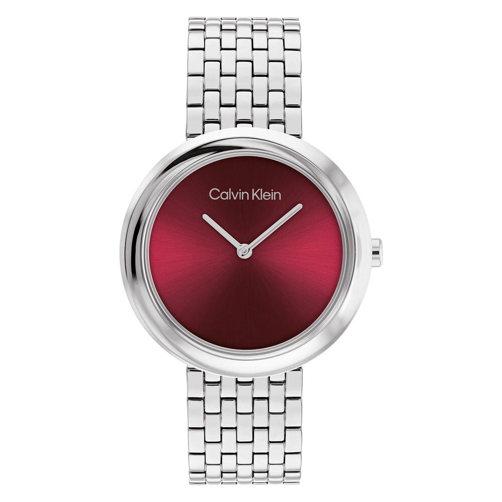 Calvin Klein 34mm Raspberry Dial Stainless Steel Bracelet Watch image number 0