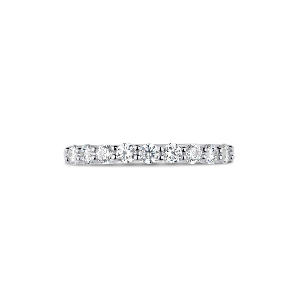 9ct White Gold Nine Stone Cubic Zirconia Eternity Ring image number 1