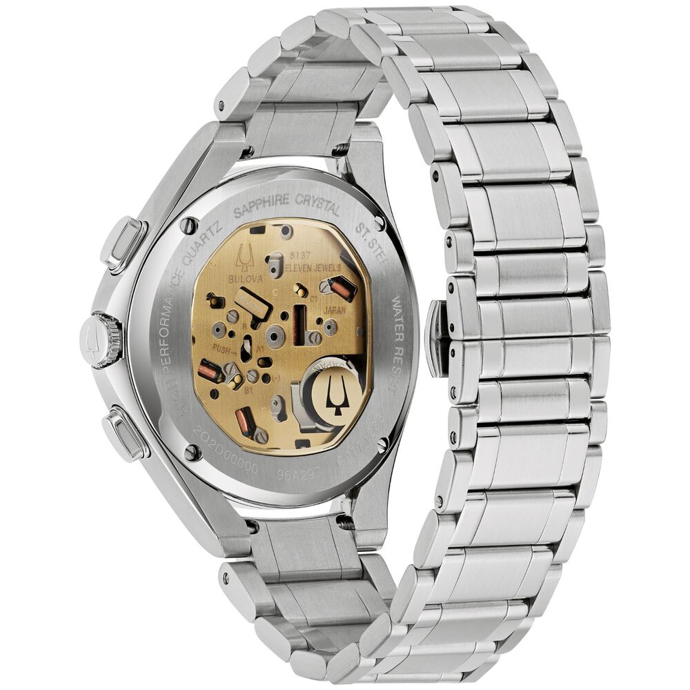 Bulova Proprietary Curv 44mm Green Chrono Dial Steel Case Watch