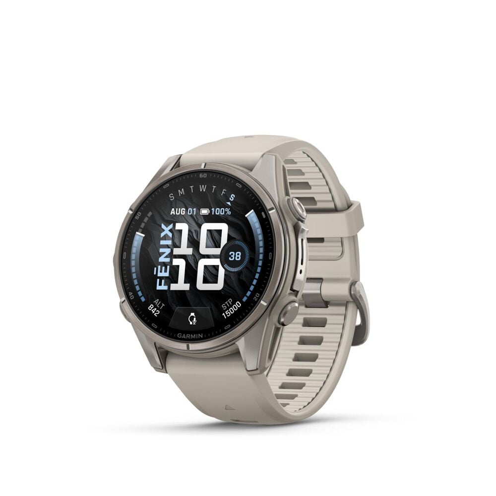 Garmin fenix 9 43mm Titanium Fog Grey Silicone Strap Watch