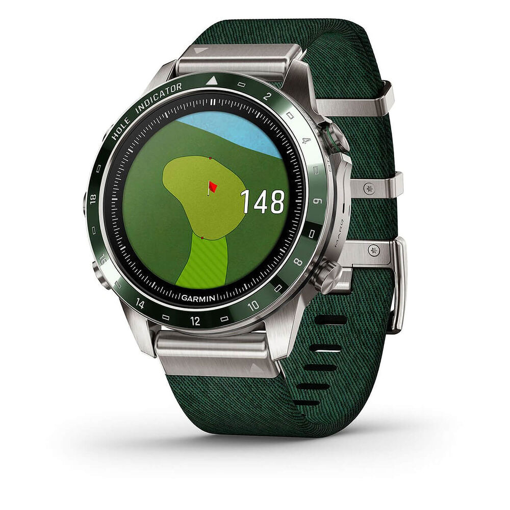 Garmin MARQ® Golfer (Gen 2) 46mm Titanium Case Green Ceramic Bezel Strap Watch