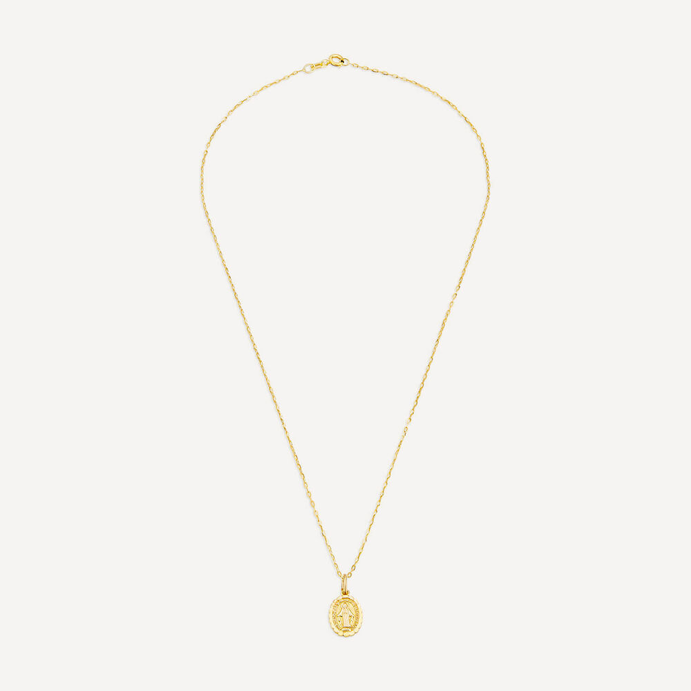 9ct Yellow Gold Polished Oval Miraculous Medal image number 2
