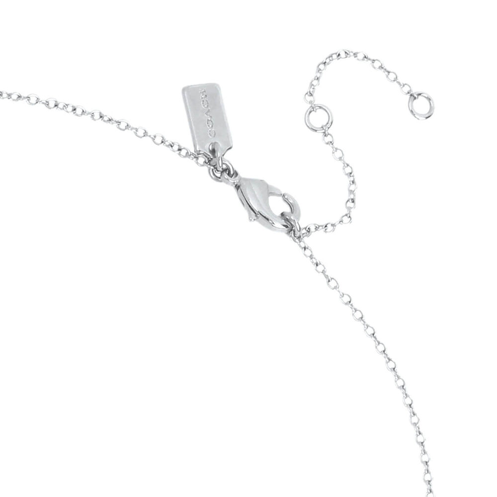 Coach Silver Tone Brass Signature C Starter Necklace