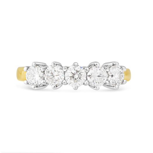 18ct Gold 5 Diamond Stone Ring