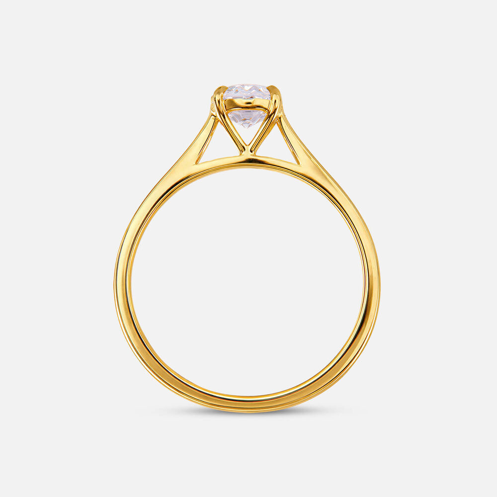 Classic 18ct Yellow Gold 0.50ct Oval Diamond Solitaire Ring