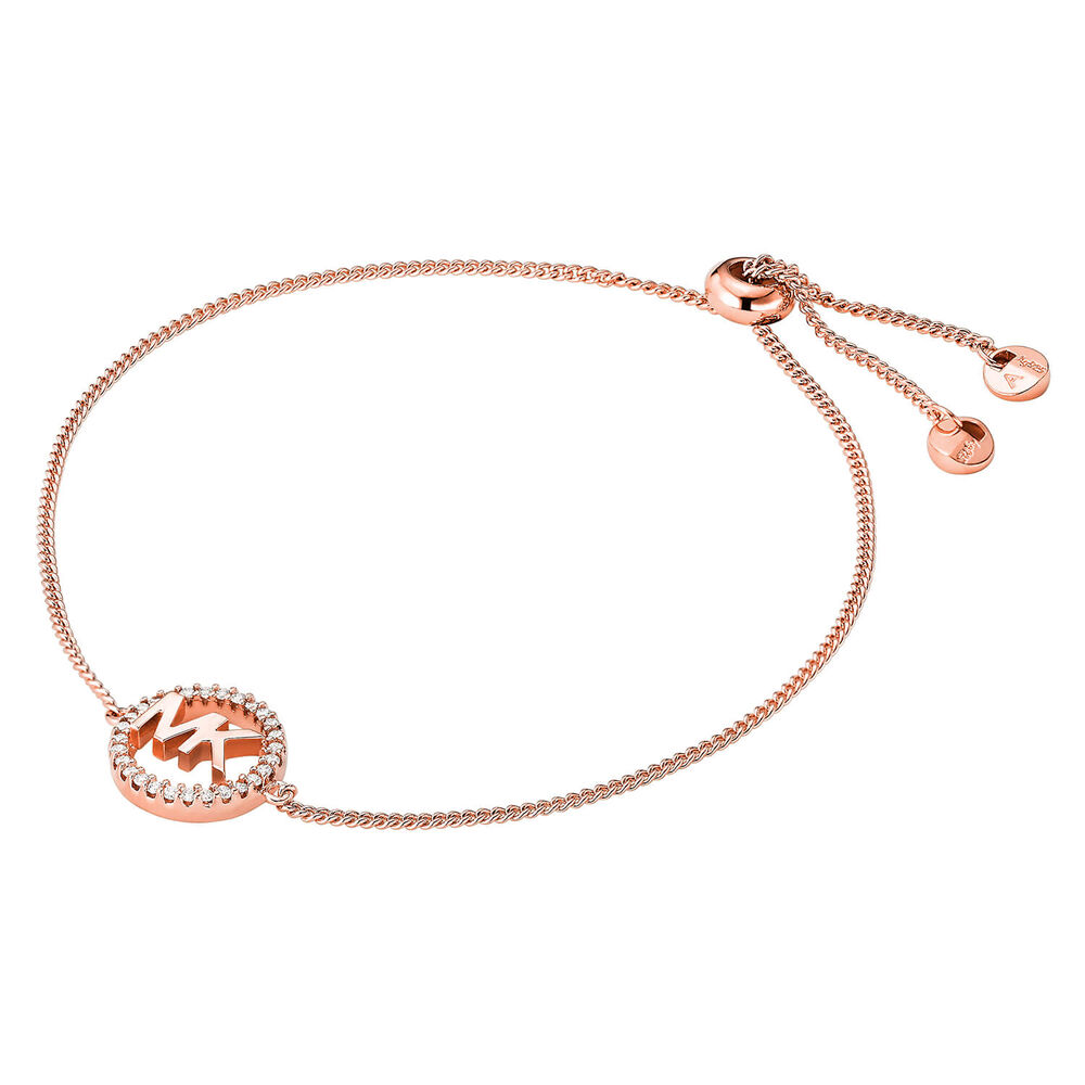 Michael Kors Rose Gold-plated Sterling Silver Logo Bracelet