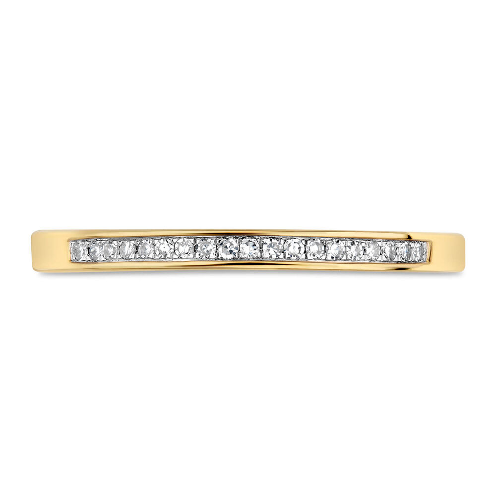 9ct Yellow Gold Channel 0.04ct Diamond Ladies Ring image number 1
