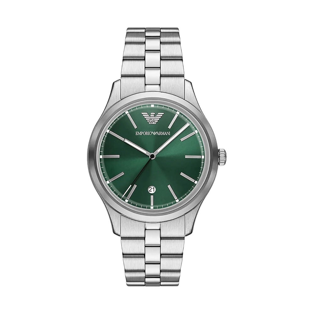 Emporio Armani 41mm Green Dial Stainless Steel Bracelet Watch image number 0