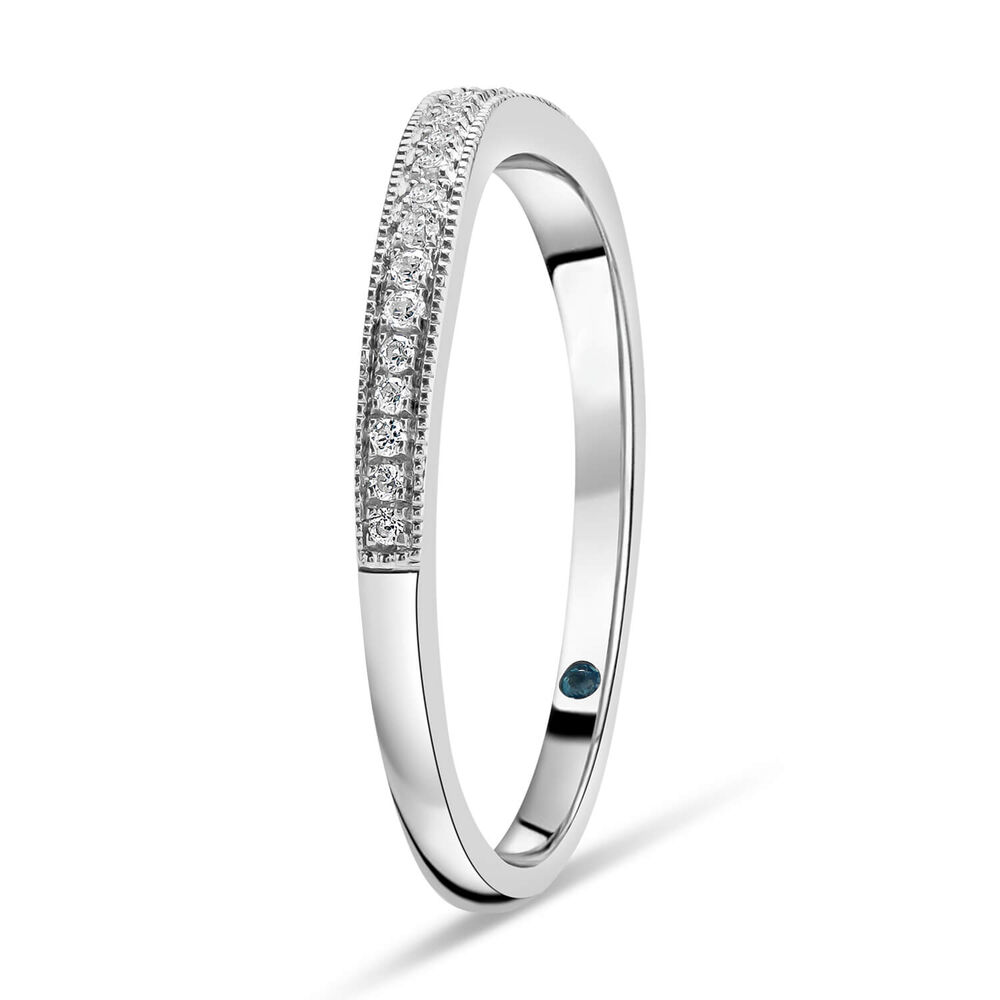 Kathy de Stafford 18ct White Gold Milgrain Dip Ring 0.11ct image number 3