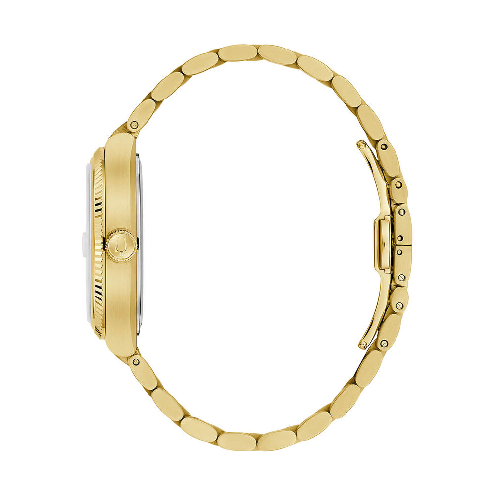 Bulova Super Seville 38mm Silver Dial Gold Tone Steel Bracelet Watch image number 2