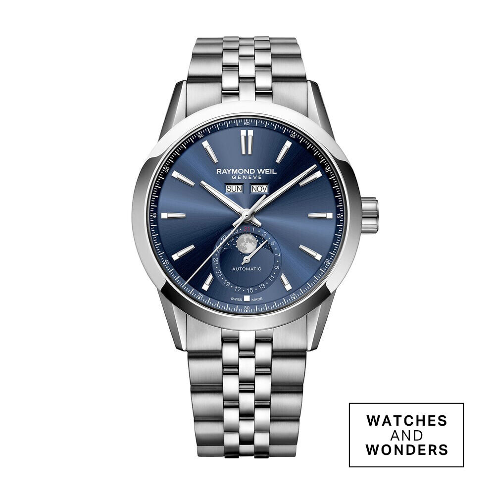 Raymond Weil Freelancer Complete Calendar 40mm Blue Sunray Dial Stainless Steel Bracelet Watch image number 0