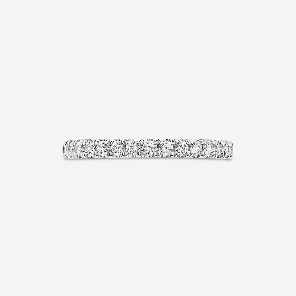 18ct White Gold 2mm Split Claw 0.25ct Diamond Wedding Ring