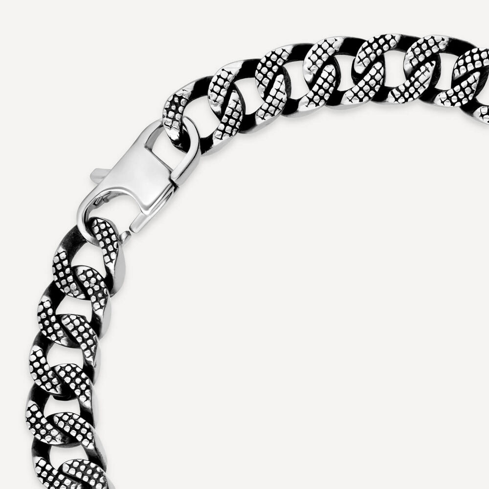 Men's Steel Curb 21.5cm Bracelet image number 4
