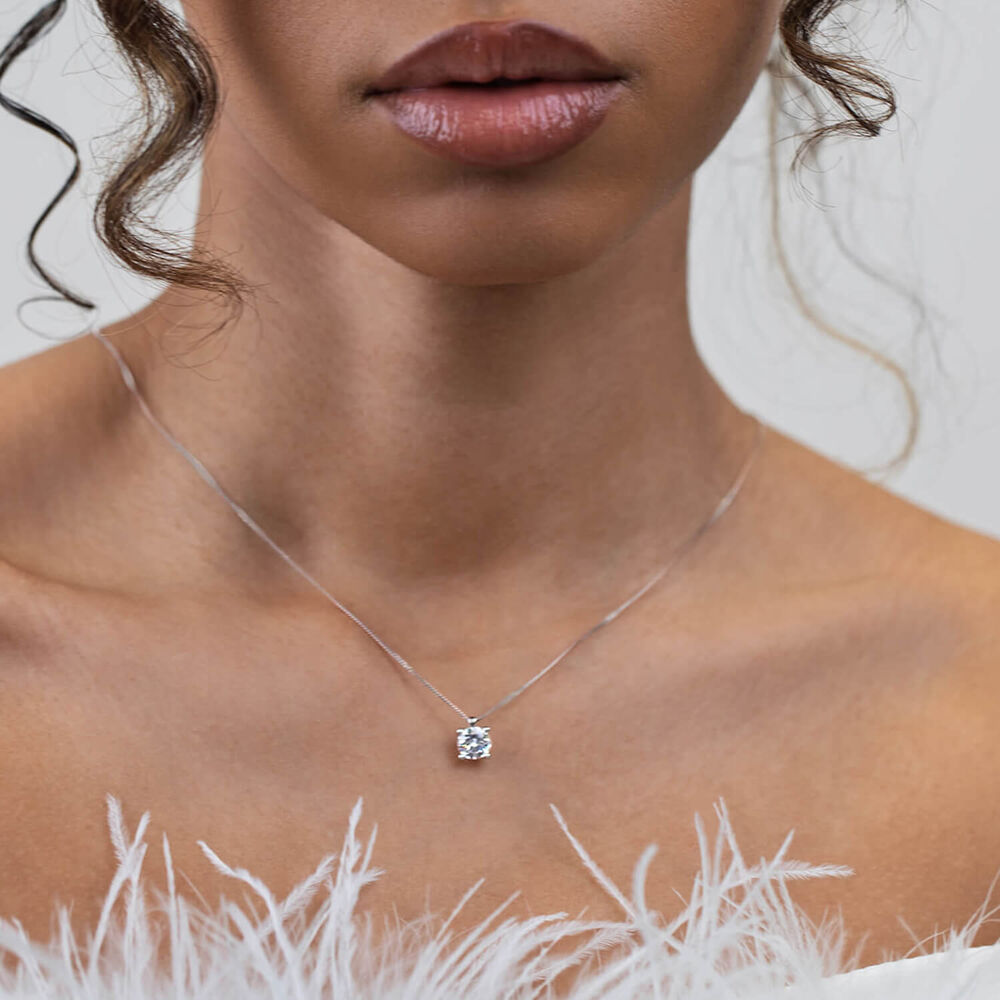 Born 9ct White Gold 1.00ct Lab Grown Brilliant Diamond Pendant