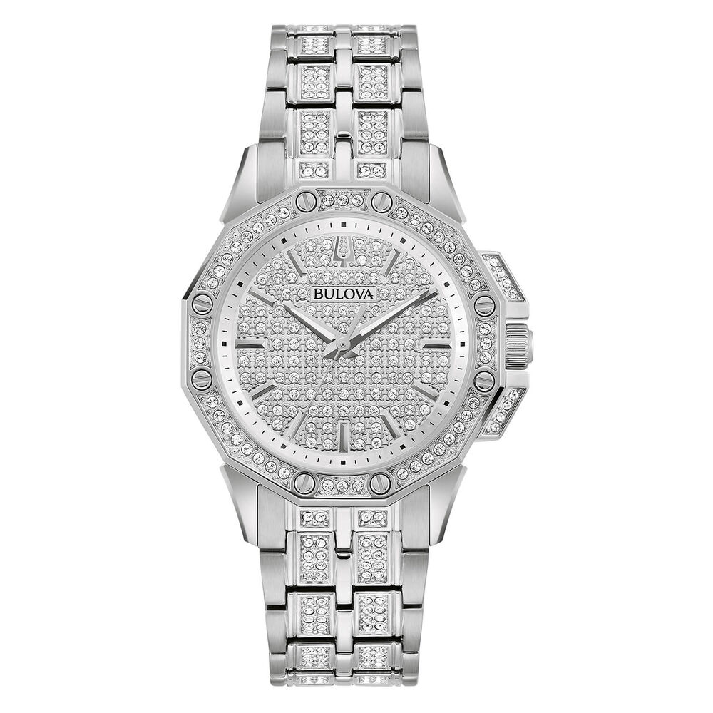 Bulova Crystal 34mm Crystal Dial & Bracelet Stainless Steel Watch