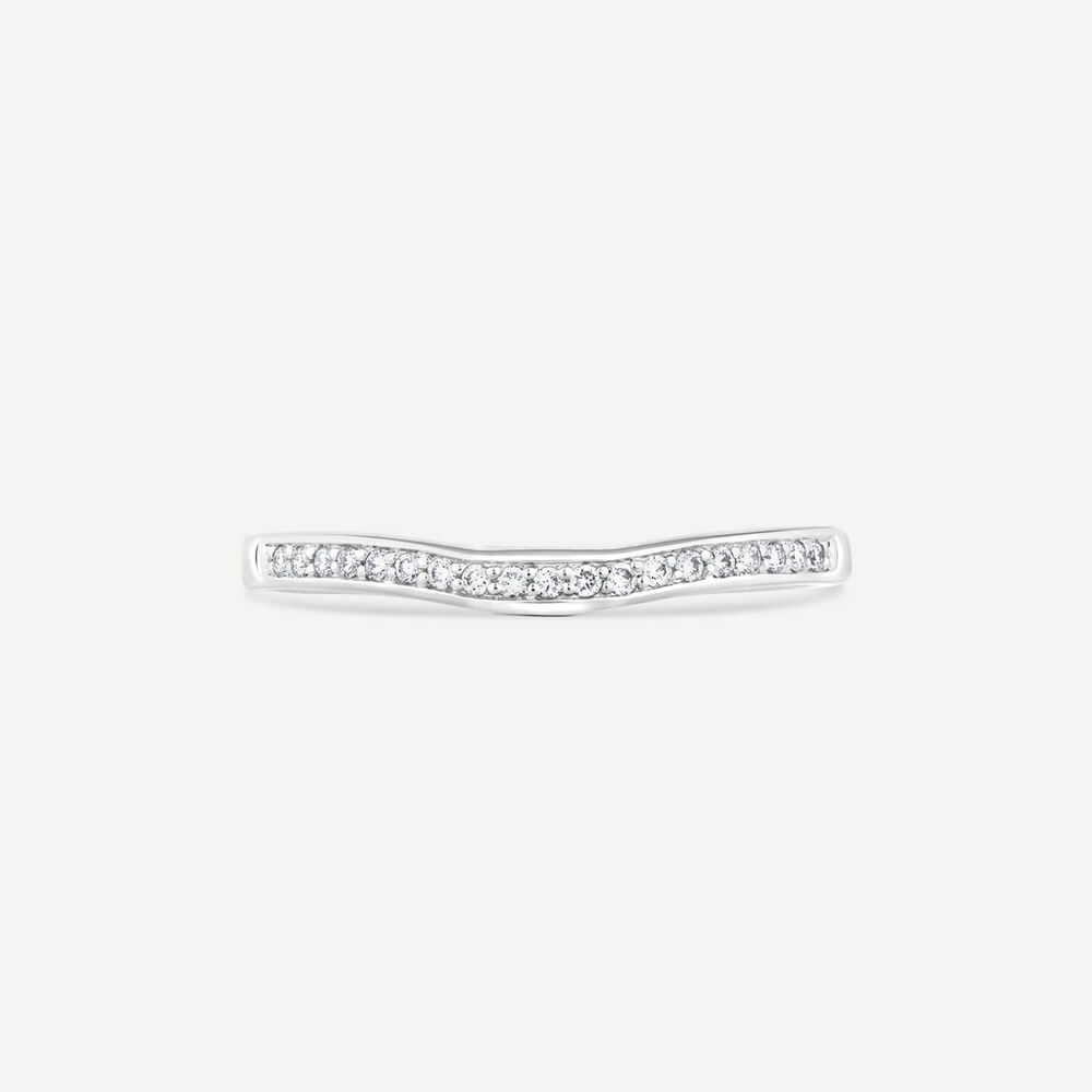 18ct White Gold Northern Star 0.08ct Claw Set Wedding Ring