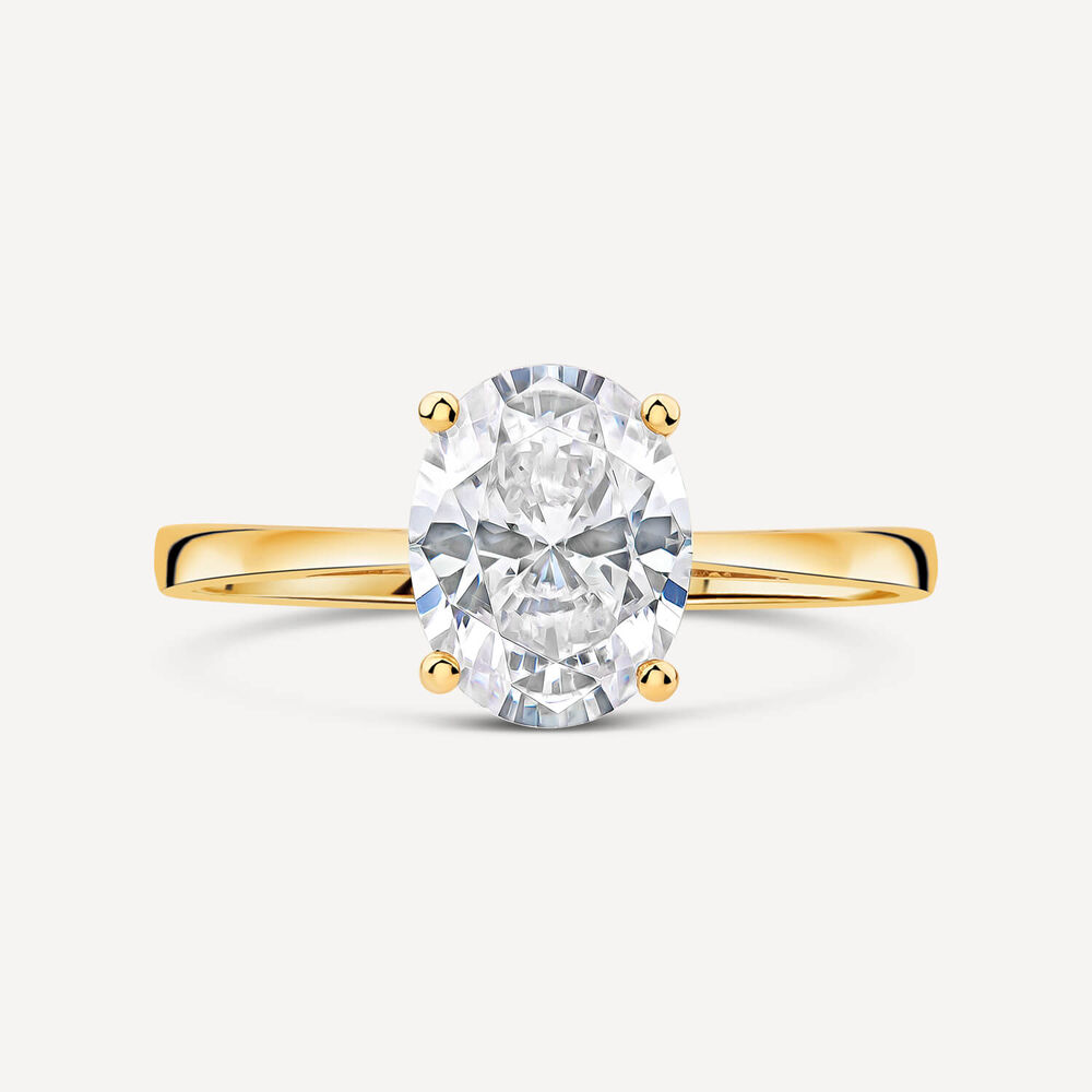 9ct Yellow Gold Oval Cubic Zirconia Promise Ring