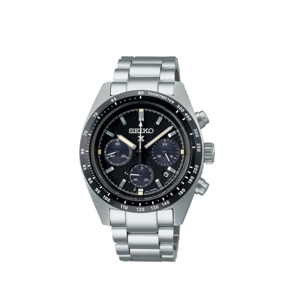 Seiko Prospex Speedtimer 39mm Black Dial Solar Chronograph Watch