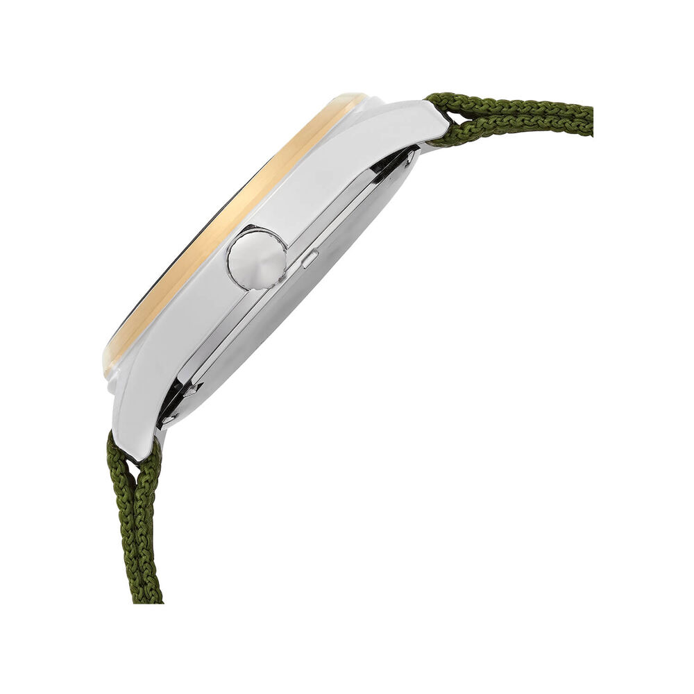 Lorus Quartz Gents 42mm Green Dial Gold Tone Steel Case Strap Watch image number 2