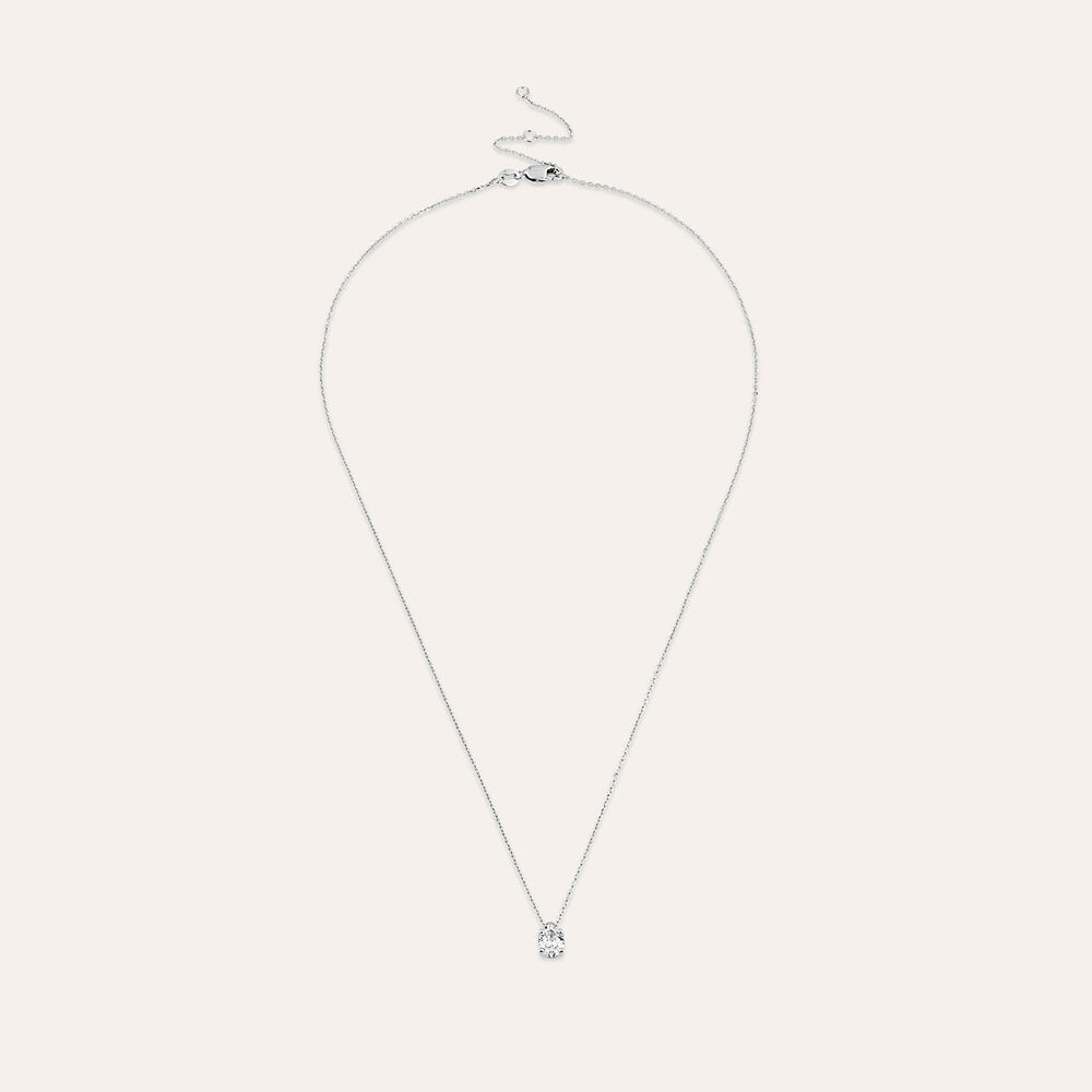 Born 9ct White Gold Lab Grown 0.50ct Diamond Oval Pendant