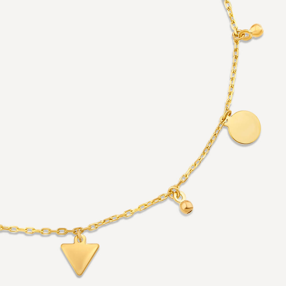 9ct Yellow Gold Polished Mixed Shapes Pendants Chain Bracelet image number 1