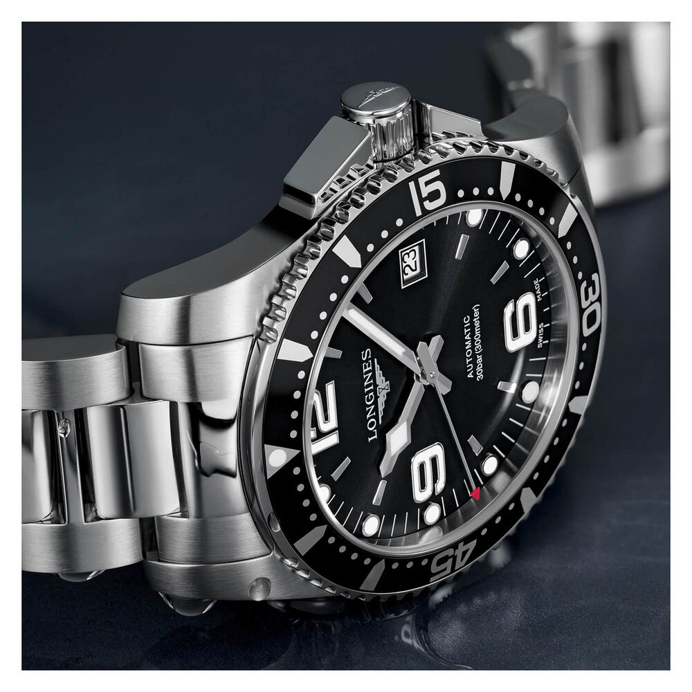 Longines HydroConquest Automatic Black Dial Stainless Steel Bracelet Watch image number 7