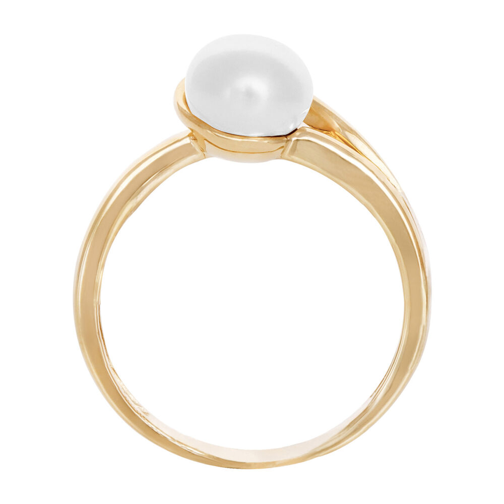 9ct Gold Freshwater Cultured Pearl Open Loop Ring image number 2