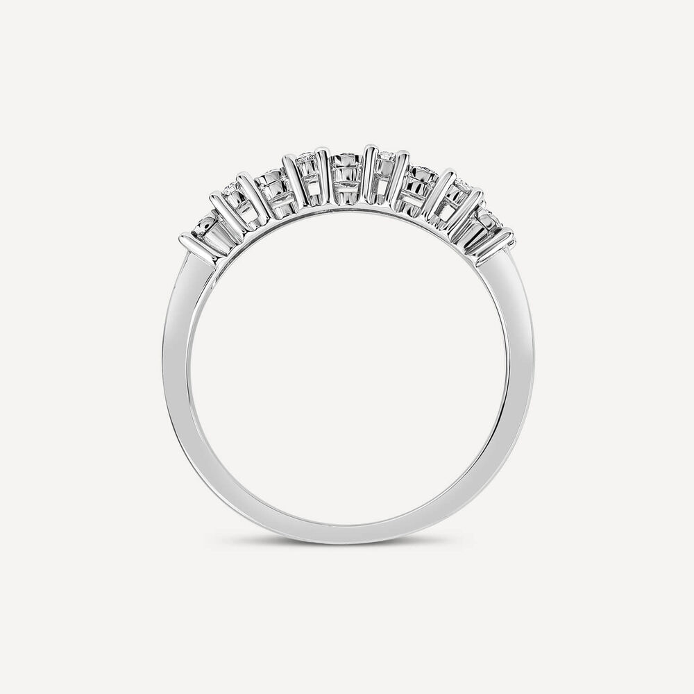 9ct White Gold Diamond Illusion Claw Set 0.25ct Diamond Eternity Ring image number 3