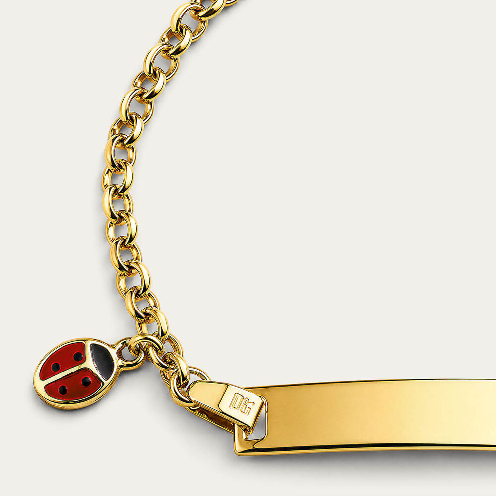 Yellow Gold Plated Sterling Silver Ladybird Charm Kids Bracelet