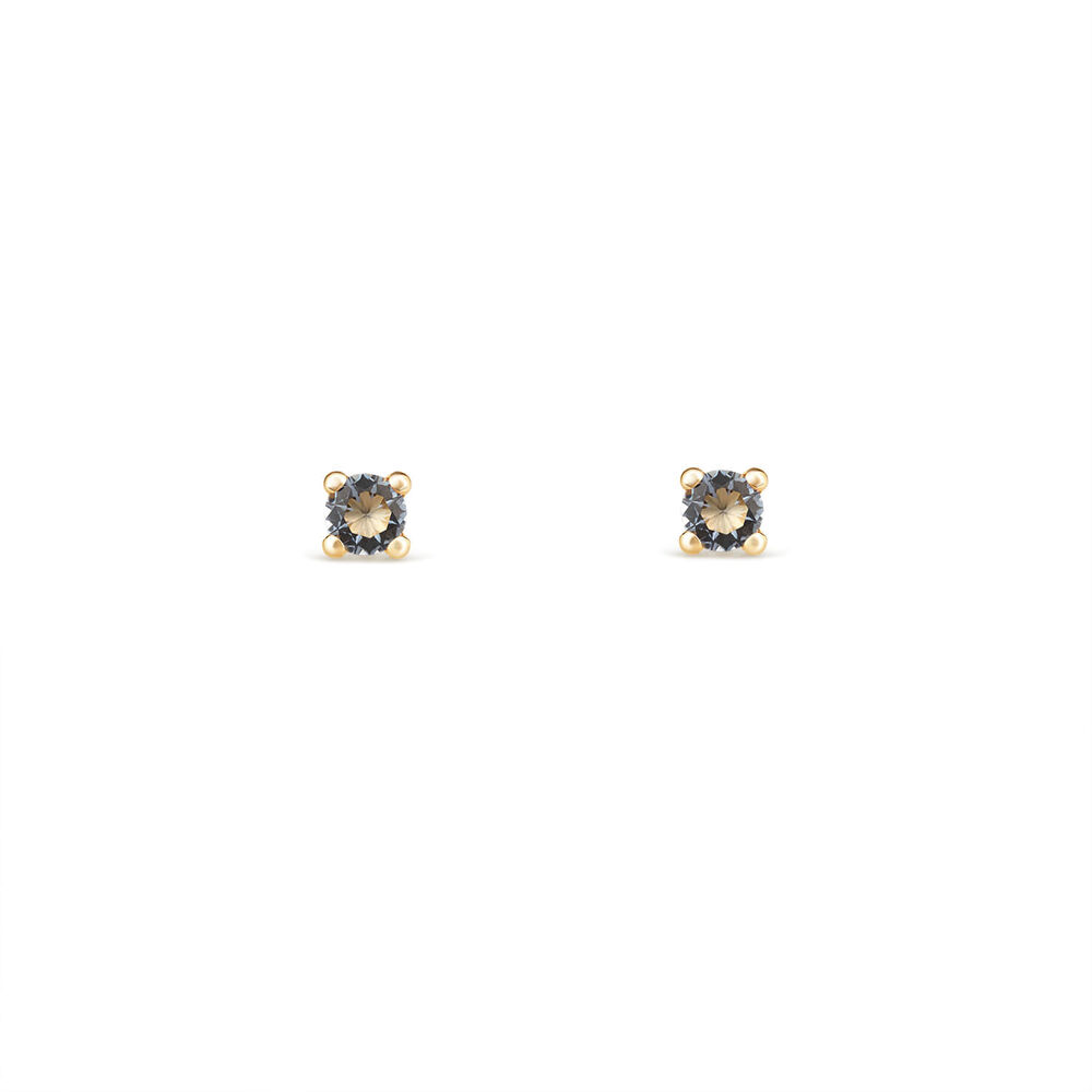 9ct Yellow Gold Four Claw Set Aqua Blue Cubic Zirconia Stud Earrings image number 0