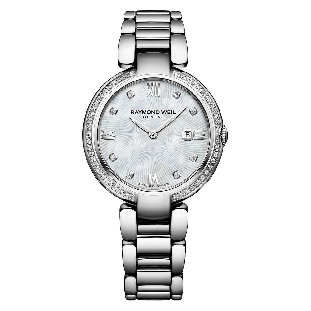 Raymond Weil Shine Mother of Pearl Diamond Stainless Steel Bracelet Watch