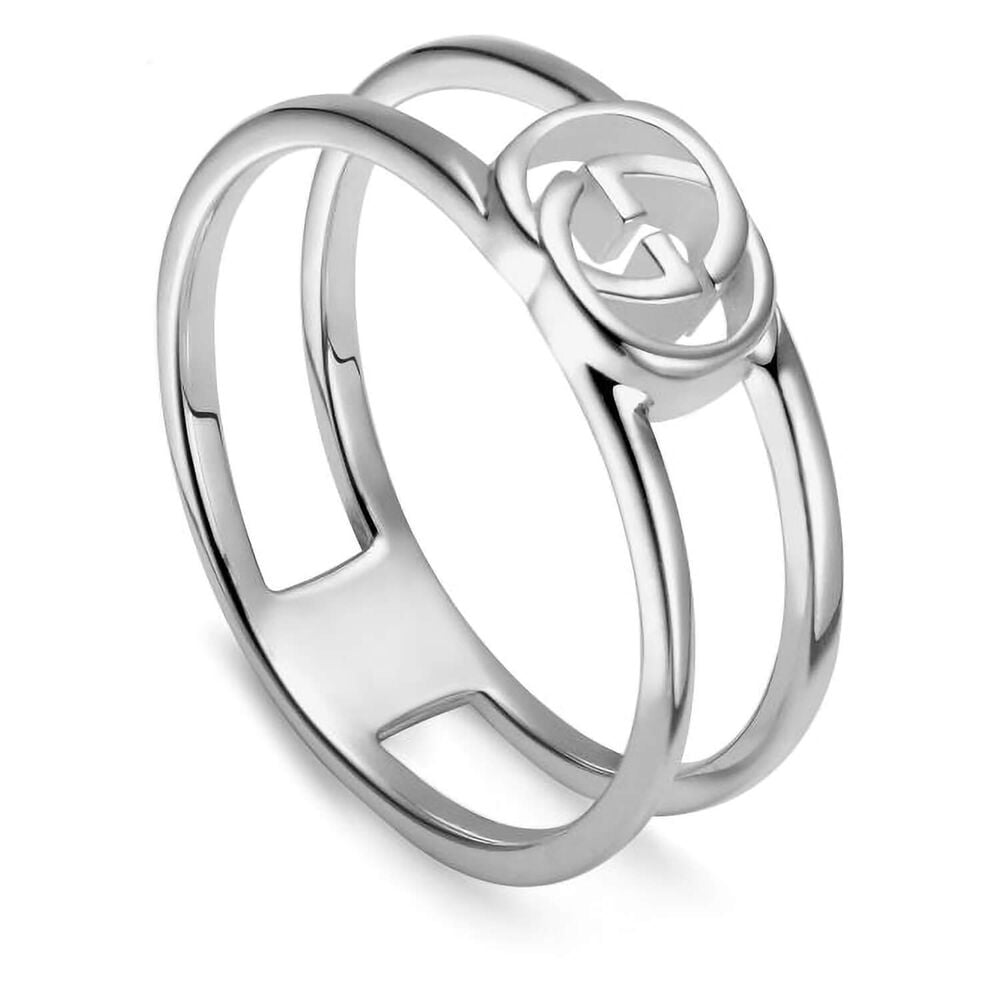 Gucci Interlocking Motif Sterling Silver Ring (UK Size Q)