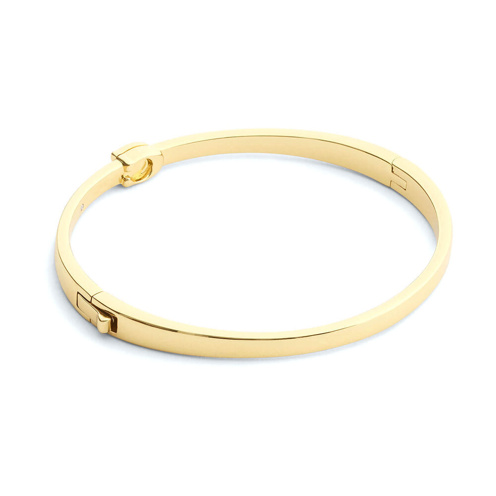 Coach Gold Tone Brass Signature C Bangle Bracelet
