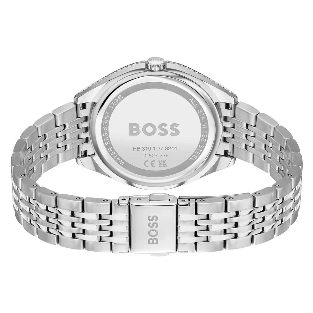 Hugo Boss Saya 37mm Quartz Silver Dial Rose Gold Index Steel Case Bracelet Watch image number 3