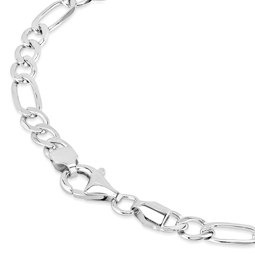 Sterling Silver Figaro Link Ladies Identity Braclelet image number 2
