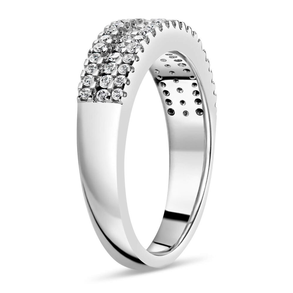 18ct White Gold 0.33ct Diamond Three Row Eternity Ring image number 3