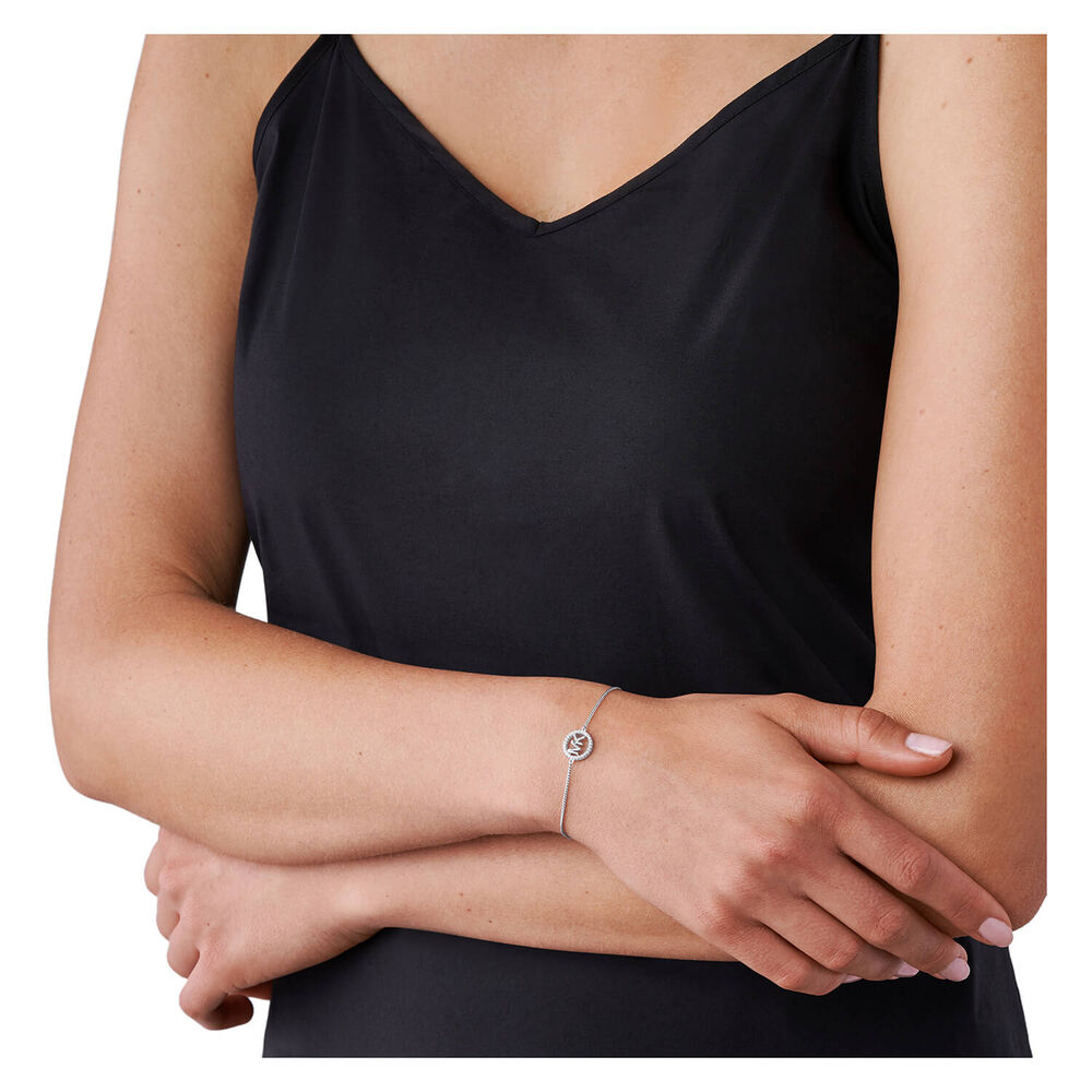 Michael Kors Sterling Silver-Plated Logo Bracelet