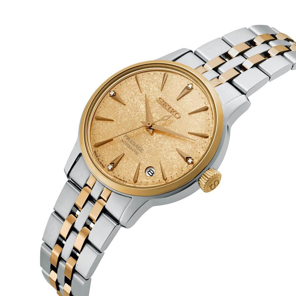 Seiko Presage Cocktail Time 'Frozen Daiquiri'  34mm Gold Dial Two Tone Steel Bracelet Watch
