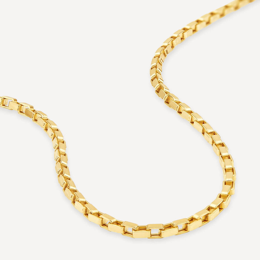 9ct Yellow Gold Square Paper Link Chain Necklet image number 2